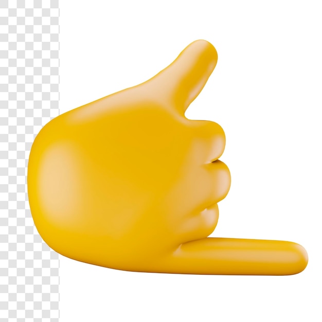 3d call me hand gesture