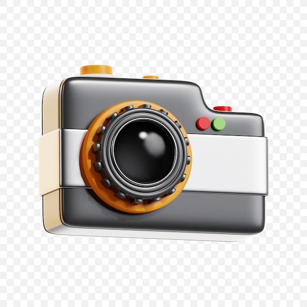 3D カメラのアイコンとレンズ 写真 旅行とメディアのテーマ