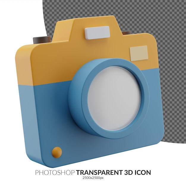 3D camera illustration icon transparent