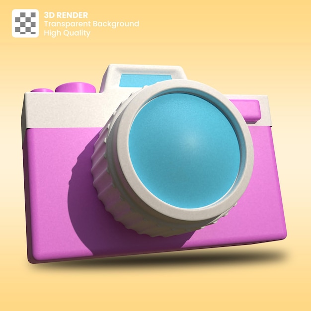 Illustrazione della fotocamera 3d psd premium