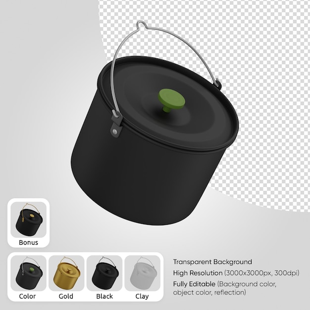 PSD 3d camping pot