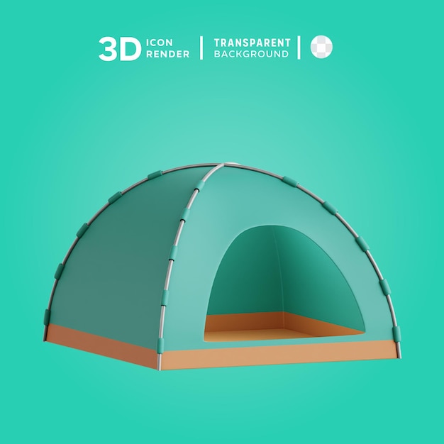 PSD 3d camping tent icon ilustration