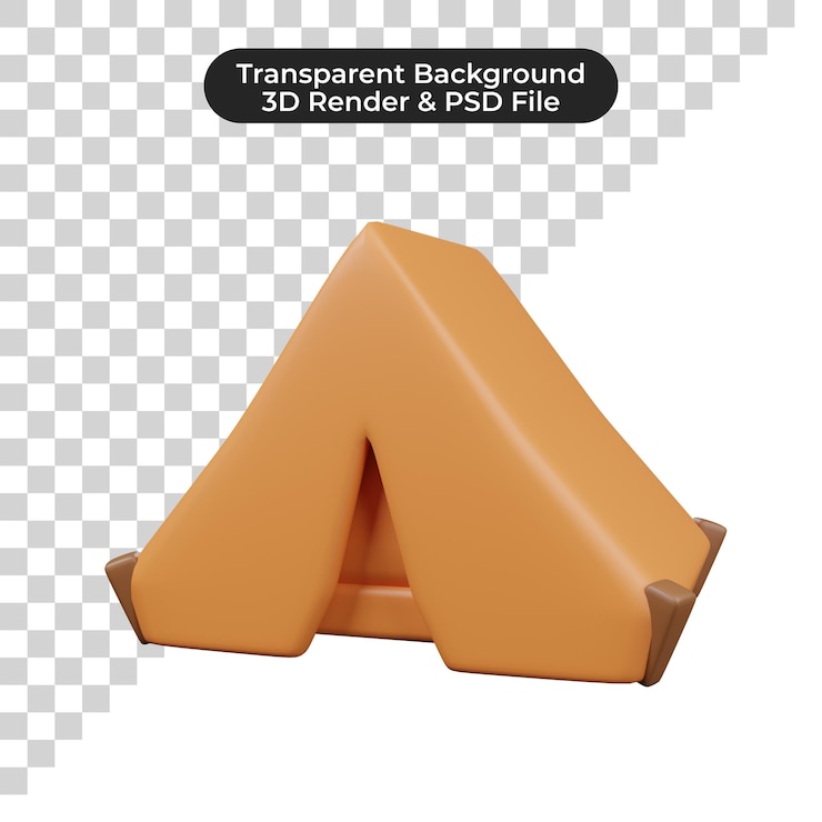 PSD икона 3d-палатки для кемпинга приключения на открытом воздухе и летний кемпинг