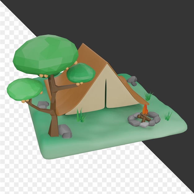 PSD 3d-campingpictogram