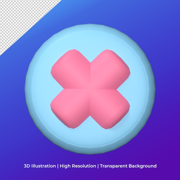 PSD 3d cancel icon illustration