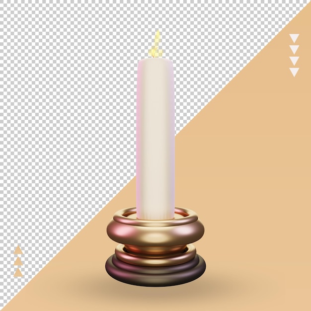 3d candle easter icon rendering front view