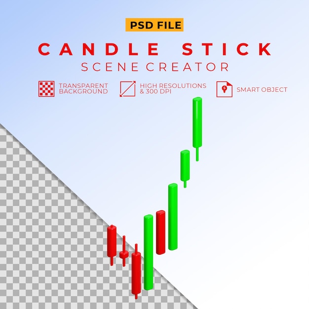 PSD 3d 캔들 스틱 차트