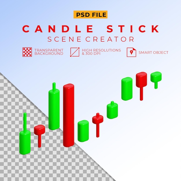 PSD 3d 캔들 스틱 차트