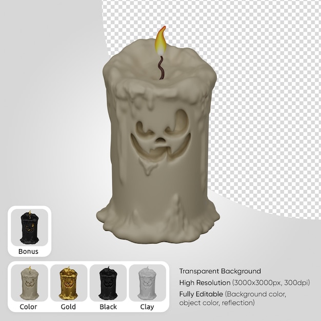 PSD 3d candle with face