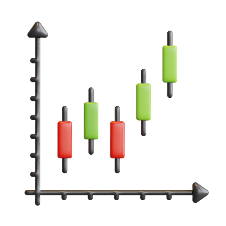 PSD 3d candlestick investment concept high quality render illustration and icon