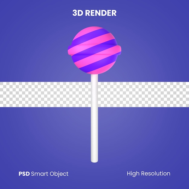 PSD 3d candy render isolated