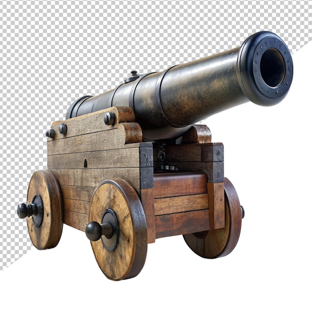 3d cannon on transparent background