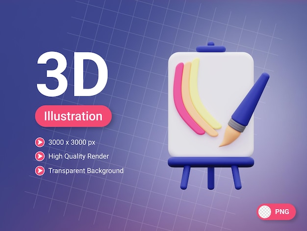 3d значок картины на холсте