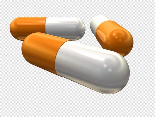 PSD 3d capsule pills isolated