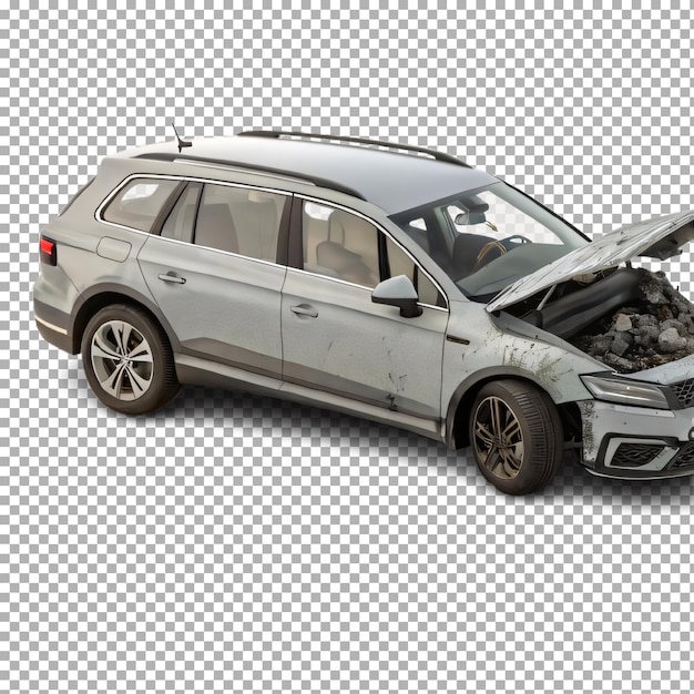 3d car crash transparent background
