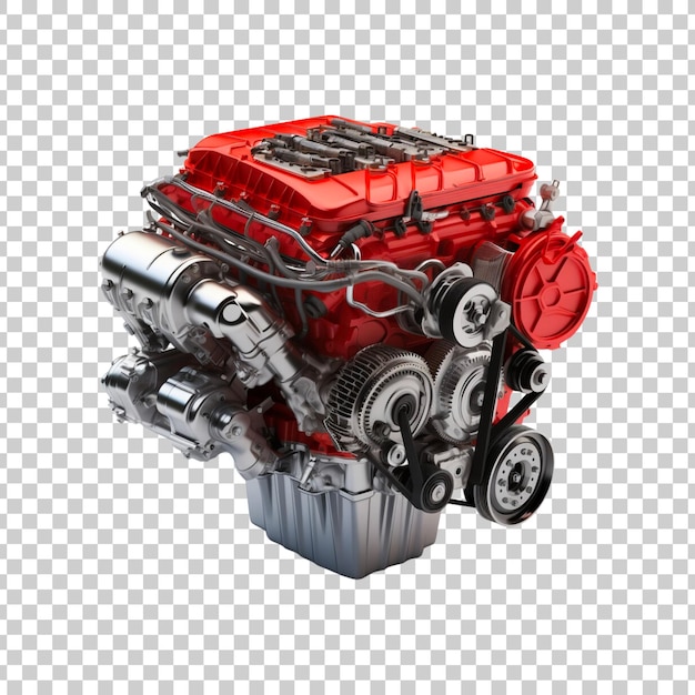 PSD 3d car engine isolated on a ransparent background