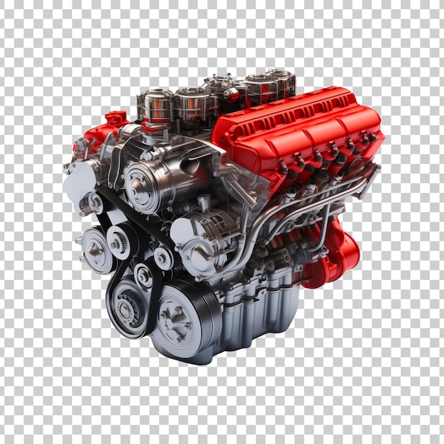 PSD 3d car engine isolated on a ransparent background