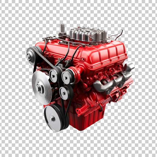 PSD 3d car engine isolated on a ransparent background