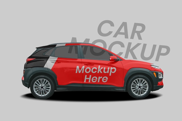 3d car mockup for car wrapping and advertising