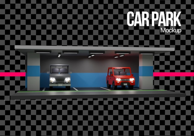 3D 駐車場のモックアップ