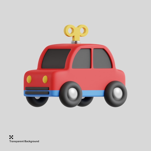 PSD a 3d car toy illustration for play or vehicle themes