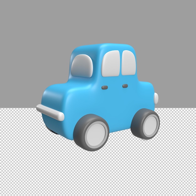PSD 3 d の車のおもちゃのレンダリングされたオブジェクトの図