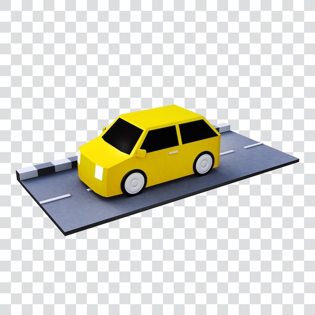 PSD auto 3d con colore giallo