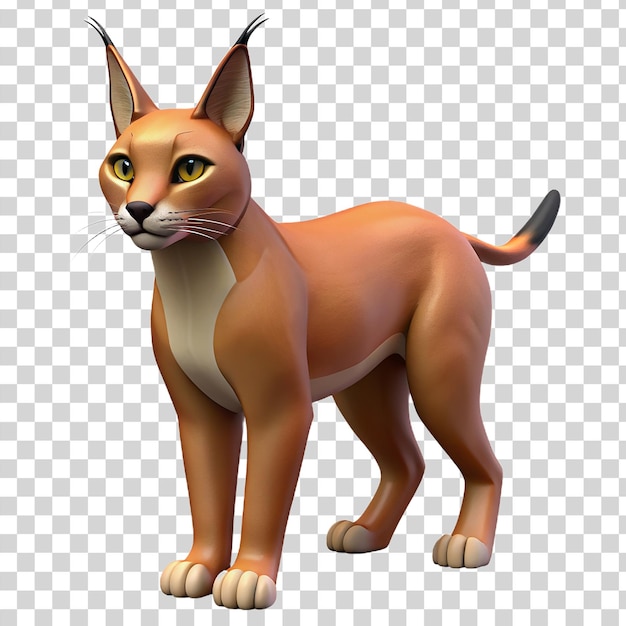 PSD 3d caracalr isolated on transparent background