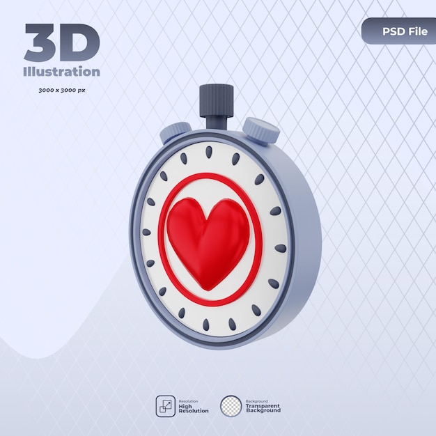 PSD illustrazione dell'icona di allenamento cardio 3d