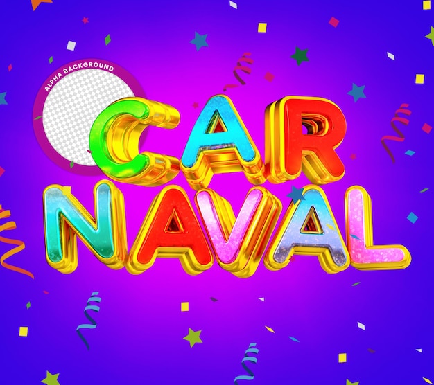 PSD 3d carnaval tekst viering feest