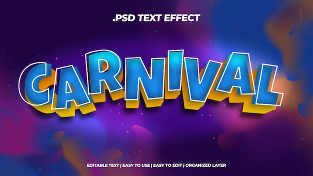 3D Carnival Text Style Effect
