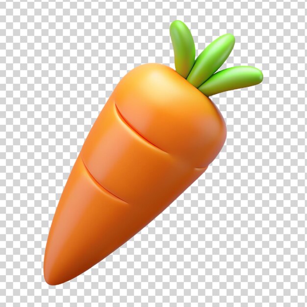 PSD 3d carrot isolated on transparent background