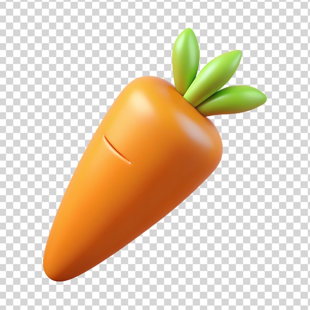 PSD 3d carrot isolated on transparent background