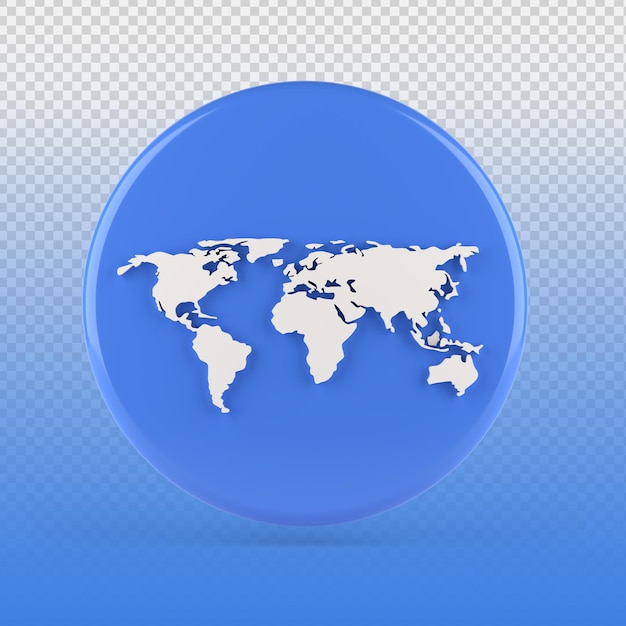 3d cartography continents earth global map shapes render icon