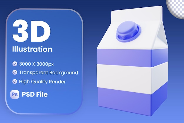 PSD 3d carton milk