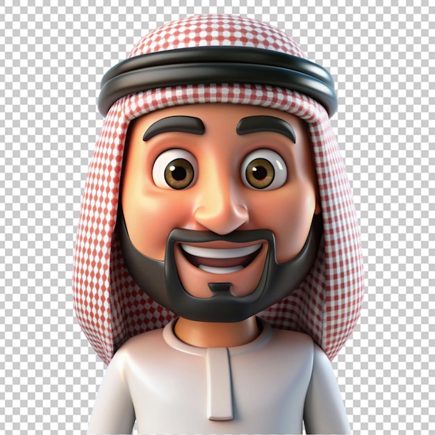 PSD 3d cartoon arabische man glimlachend portret