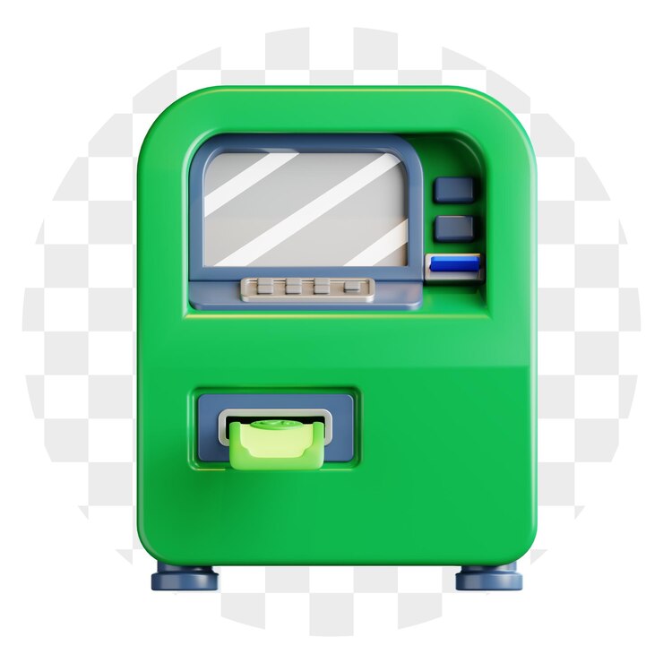 PSD 3d cartoon atm machine