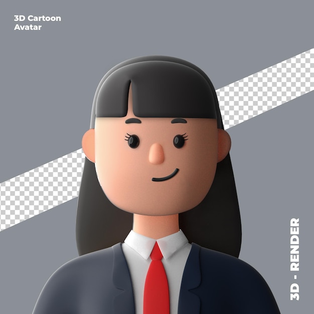 3d cartoon avatar geïsoleerd in 3d-rendering