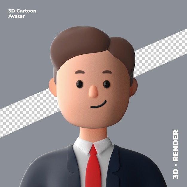 3d cartoon avatar geïsoleerd in 3d-rendering