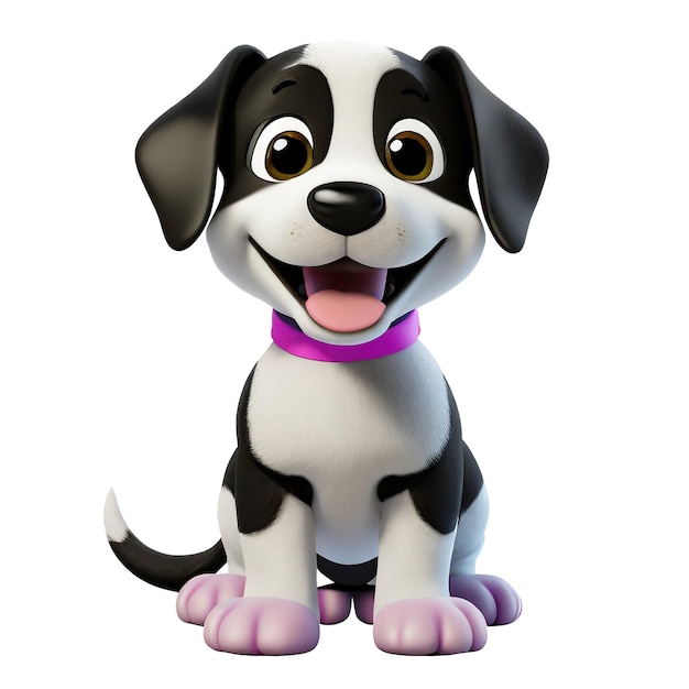 3d cartoon baby dog smiling high quality render illustration