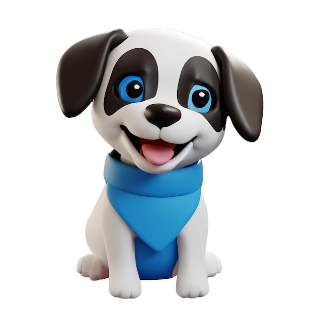 PSD 3d мультфильм маленькая собачка улыбается высококачественная иллюстрация рендера