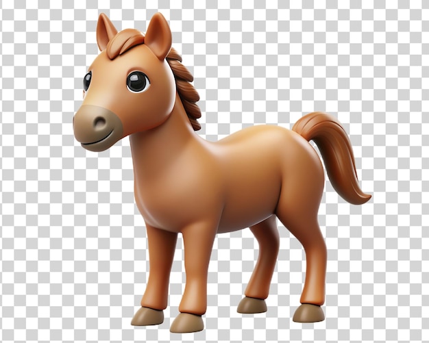 Cartone animato 3d cavallo bambino su sfondo trasparente