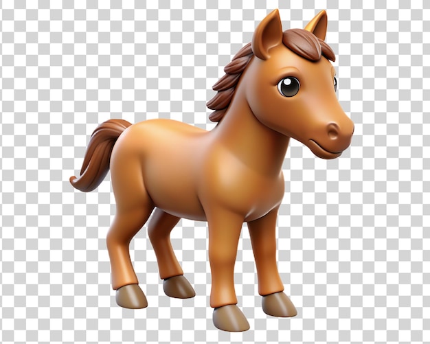 PSD cartone animato 3d cavallo bambino su sfondo trasparente