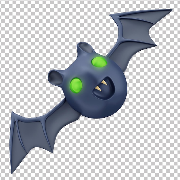 PSD 3d cartoon bat per halloween social media sfondo trasparente