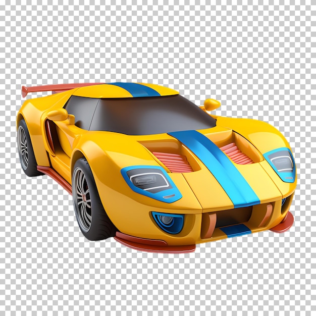 PSD 3d cartoon car on transparent background