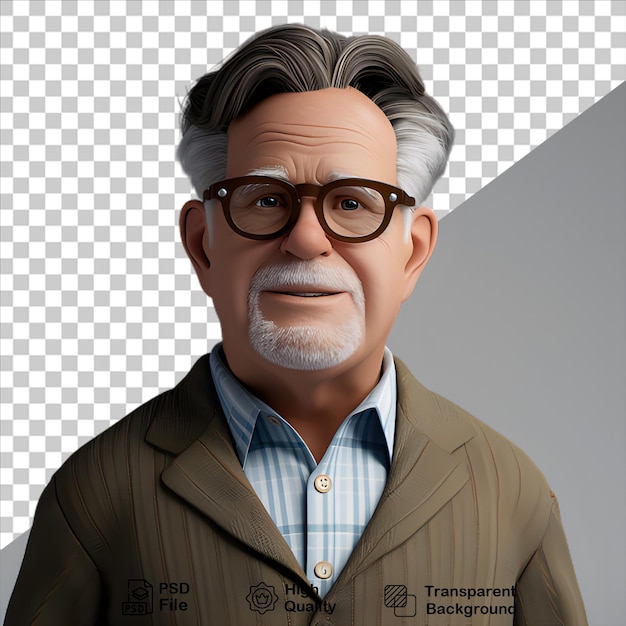 PSD 3d cartoon character on transparent background include png file