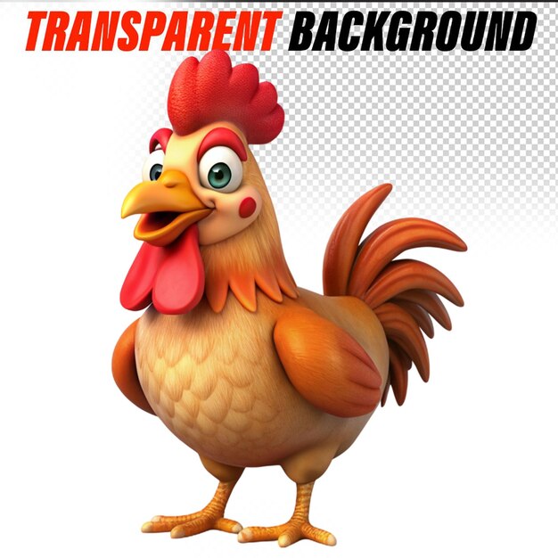 PSD 3d cartoon chicken character illustration