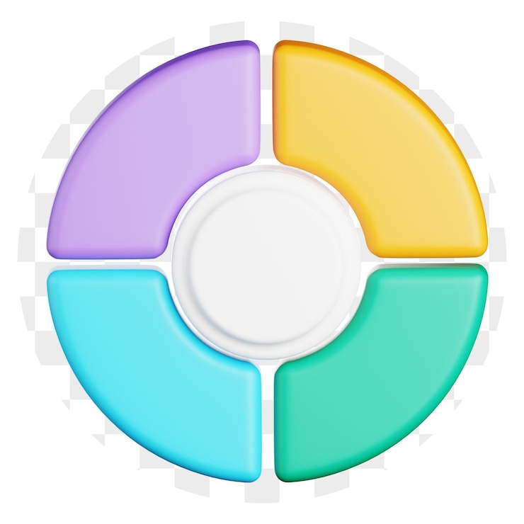 PSD 3d cartoon circular diagram for data visualization