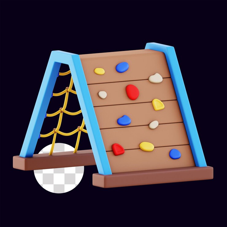 PSD 3d cartoon climbing wall for kids