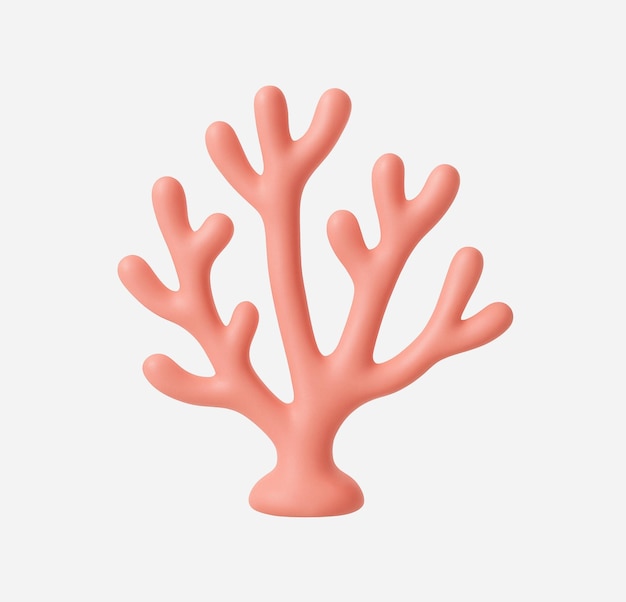 3D 만화 코랄 일러스트레이션